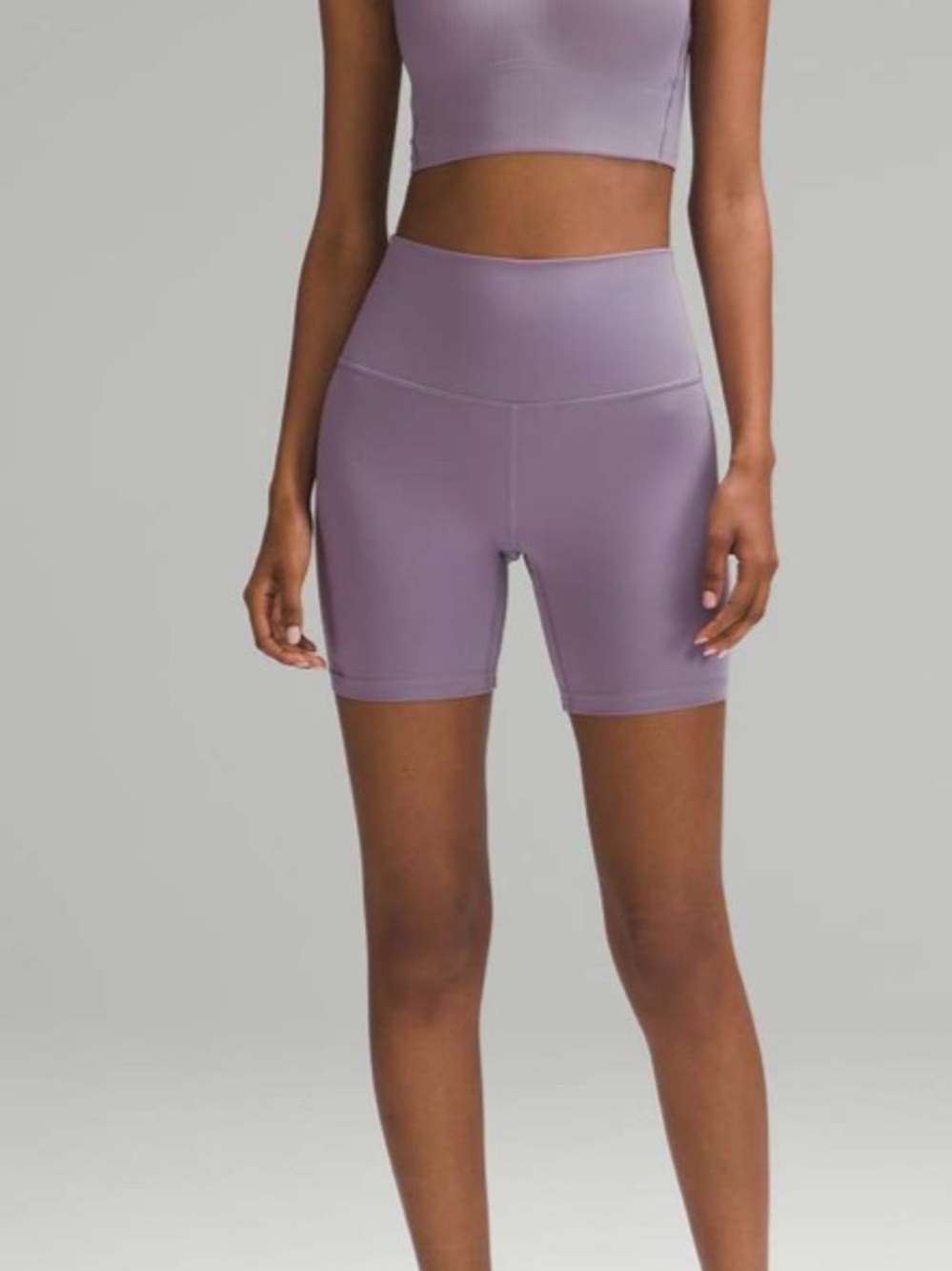 Lululemon modal silk yoga Tank & align Short Set purple ash - Picture 4 of 12